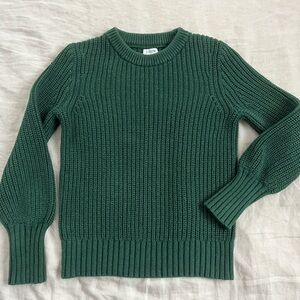 J Crew 100% Cotton Ribbed Knit Sweater, Green XXS